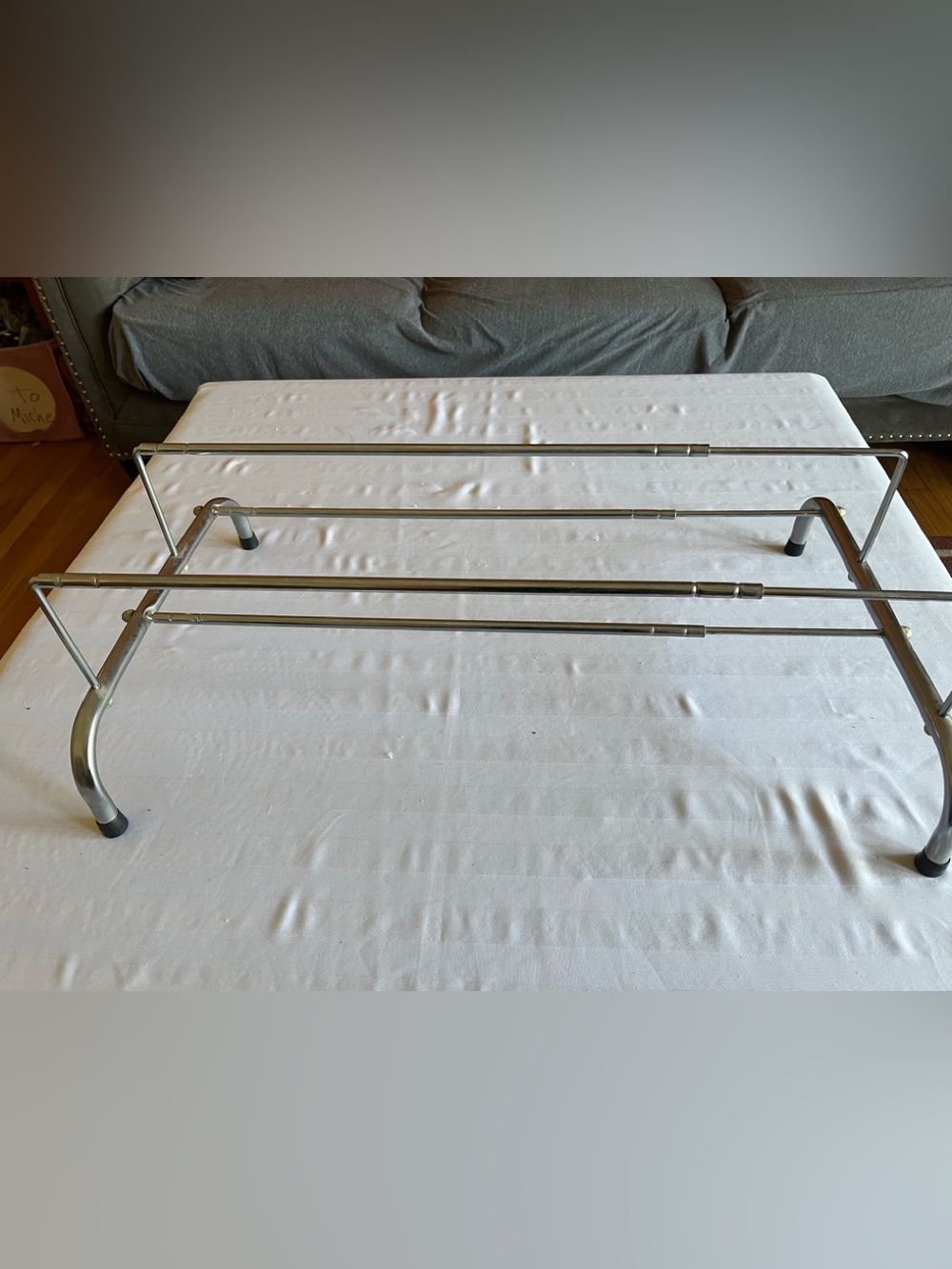 Expanding Shoe Organizer … silver $10.00